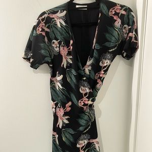 Babaton Wallace Floral Print Wrap Dress